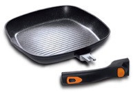 Tigaie grill 28 cm cu maner detasabil Granit Diamond Line Berlinger Haus BH 1956