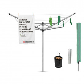 Uscator rufe exterior Brabantia Lift-O-Matic Advance 50m, frigarui metalice pentru sapat sau betonare, carcasa, geanta pentru cleme 90300254