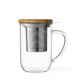 Cana de ceai cu strecuratoare VIVA Minima 500ml, capac din bambus pentru infuzie 1006988