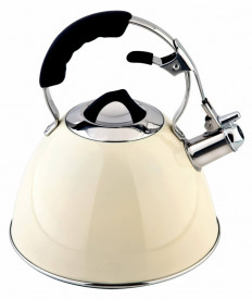 Ceainic crem din otel inoxidabil (inox) cu avertizare sonora 3 Litri Aquatic Carl Schmidt Sohn OT 58487