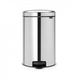 Coș de gunoi Brabantia NewIcon 20L cu pedală, Brilliant Steel, găleată metalică 649048