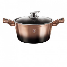 Oala cu capac 20 cm Black Rose Gold Metallic Line Berlinger Haus BH 1894