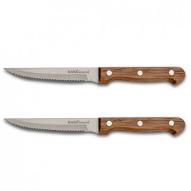 Set 2 cutite pentru friptura cu maner din lemn Terrestrial NAVA NV 058 047