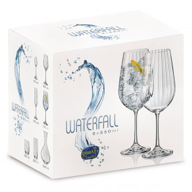 Set Pahare Bohemia Royal Waterfall, 6 buc., 550 ml 650310