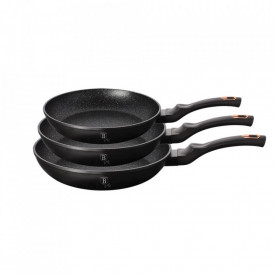 Set tigai marmorate (3 piese) din aluminiu forjat Black Rose Collection Berlinger Haus BH 6158