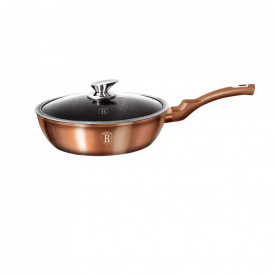 Tigaie cu capac adanca 24 cm Rose Gold (Cupru) Metallic Line Berlinger Haus BH 1517N