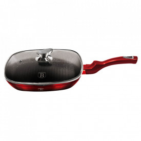 Tigaie Grill cu capac 28 cm Black Burgundy Metallic Line Berlinger Haus BH 6099