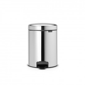 Coș de gunoi cu pedală Brabantia NewIcon 5L, Brilliant Steel 649010
