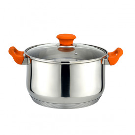 Oala cu capac Muhler MR-4071 20x11cm, 3L, portocaliu 1003998