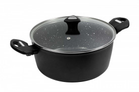 Oala marmorata joasa cu capac 24 cm Marburg Kochsysteme by Carl Schmidt Sohn OT 64082