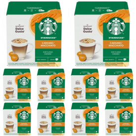 Pachet 10 x Capsule Dolce Gusto STARBUCKS Caramel Macchiato 128g, 6 bauturi