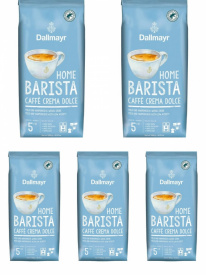Pachet 5 x Cafea boabe Dallmayr Home Barista Caffe Crema Dolce, 1kg