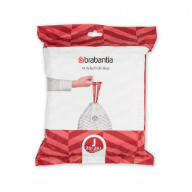 Sac de gunoi Brabantia mărimea J (NewIcon/Bo), 20-25L, 40 buc, alb 650543