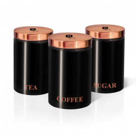 Set 3 recipiente pentru cafea, ceai si zahar Black Rose Collection Berlinger Haus BH 1734