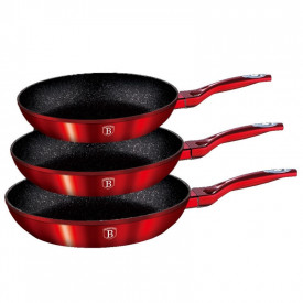 Set 3 tigai marmorate (3 straturi) Metalic Line Burgundy Berlinger Haus BH 1288