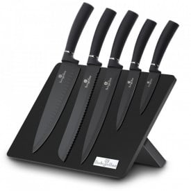 Set cutite otel inoxidabil (6 piese) cu stand magnetic Metallic Line Carbon Pro Edition Berlinger Haus BH 2578