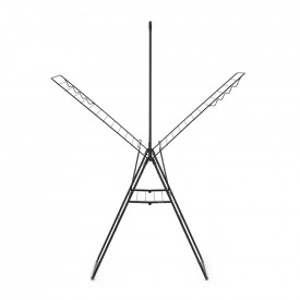 Uscător de rufe Brabantia Hangon, 25m, tijă suplimentară, Negru Mat 1004171