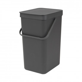 Coș de gunoi pentru colectare separată Brabantia Sort&Go 16L, Gri Inchis 648978