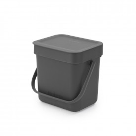 Coș de gunoi pentru colectare separată Brabantia Sort&Go 3L, Gri 1003230