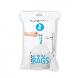Sac de gunoi Brabantia mărimea E, 20L, 40 buc, alb 647063