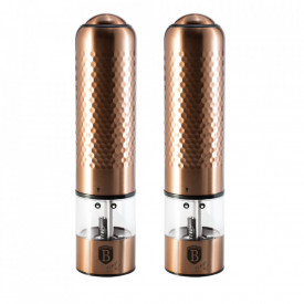 Set 2 rasnite electrice pentru sare si piper Rose Gold Metallic Line Berlinger Haus BH 6415