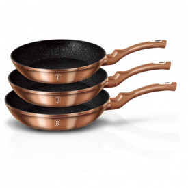 Set 3 tigai marmorate (3 straturi) Rose Gold (Cupru) Metalic Line Berlinger Haus BH 1278N