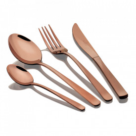 Set Tacamuri 16 piese efect satinat Rose Gold Metallic Collection Berlinger Haus BH 2354