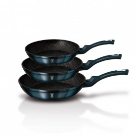 Set tigai marmorate (3 piese) din aluminiu forjat Aquamarine Metallic Collection Berlinger Haus BH 6177F