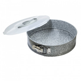 Tava pentru copt rotunda cu pereti detasabili marmorata cu capac 26x6.8cm Stone Touch Line Berlinger Haus BH 1935