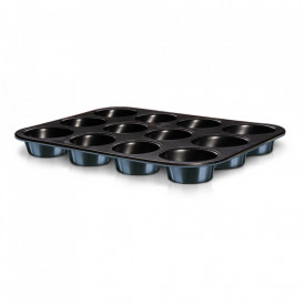 Tava pentru cuptor antiaderenta 12 briose 35x26.5 cm Aquamarine Metallic Collection Berlinger Haus BH 1551