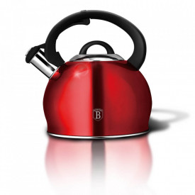 Ceainic din otel inoxidabil cu avertizare sonora 3 Litri Burgundy Metallic Line Berlinger Haus - BH 1836