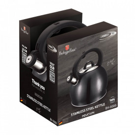 Ceainic din otel inoxidabil cu fluier 3 Litri Metallic Line Carbon Pro Edition BerlingerHaus BH 6666