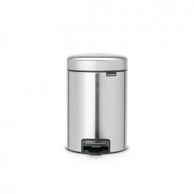 Coș de gunoi cu pedală Brabantia NewIcon 3L, oțel mat rezistent la amprentă 649003