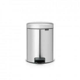 Coș de gunoi cu pedală Brabantia NewIcon 5L, oțel mat rezistent la amprentă 649016