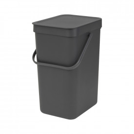 Coș de gunoi pentru colectare separată Brabantia Sort&Go 12L, Gri Inchis 647670