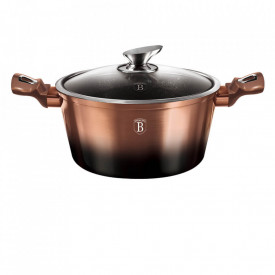Oala cu capac Rose Gold (Cupru) Noir Metallic Line BerlingerHaus BH 6109