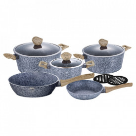 Set oale si tigai marmorate (10 piese) din aluminiu forjat Forest Light Brown Line Berlinger Haus BH 1564