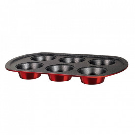 Tava pentru cuptor antiaderenta 6 briose 26.5x17.5 cm Burgundy Metallic Collection Berlinger Haus BH 1817