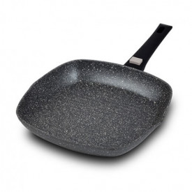 Tigaie Grill 28 cm din aluminiu cu maner detasabil si invelis stone antiaderent Gaia NAVA NV 230 011