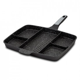 Tigaie grill 38 cm cu compartimente si invelis stone antiaderent Funtzio NAVA NV 197 002