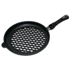 Tigaie pentru gratar AMT 32cm, inaltime 4cm, perforata 651350