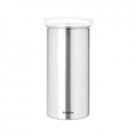 Borcan Brabantia pentru 18 capsule de cafea, Matt Steel Fingerprint Proof cu capac transparent 646989