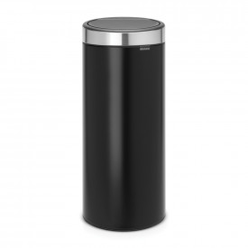 Coș de gunoi Brabantia Touch Bin New 30L, Matt Black, capac metalic 650009