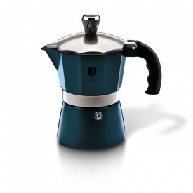 Espressor cafea pentru aragaz (Cafetiera) 6 cesti Aquamarine Metallic Line Berlinger Haus BH 6565