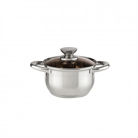 Oală cu capac Muhler MR-4262 16x9.5cm, 1.6L, capac maro 1004701