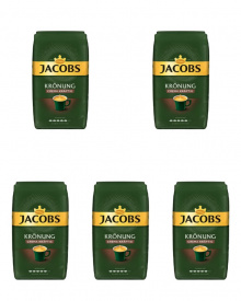 Pachet 5 x Cafea boabe , Jacobs Kronung Cafe Crema Kraftig, 1 kg
