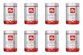 Pachet 8 x Cafea Macinata Illy Classico Espresso 250g