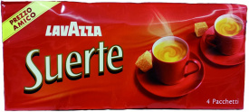 Pachet 8 x Cafea macinata, Lavazza Suerte, 4 x 250 gr
