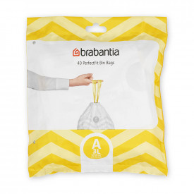 Sac de gunoi Brabantia PerfectFit Sort&Go/Touch mărime A, 3L, 40 buc, pachet 1005560
