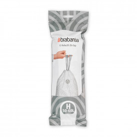 Sac pentru gunoi Brabantia mărime H, 50-60L, 10 buc, alb 647039